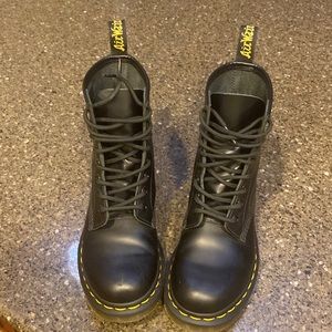Doc Martens black smooth leather boots